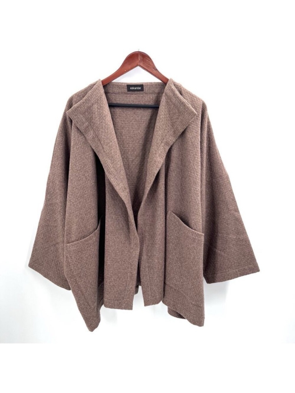 Eskandar Brown 100% Cashmere Oversized Boxy Jacket Womens Size 1